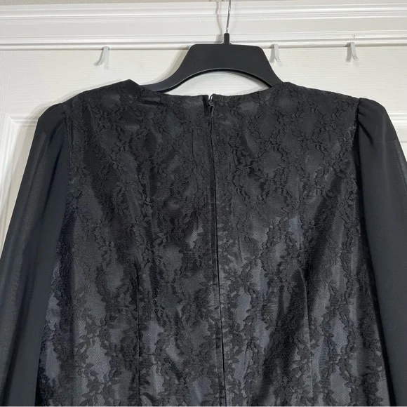 Vintage 70s Sheer Black Dress Size 12 Herman Marcus - Picture 6 of 8